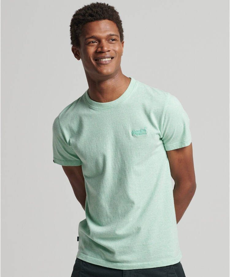 Superdry T shirt van biologisch katoen met logoborduring