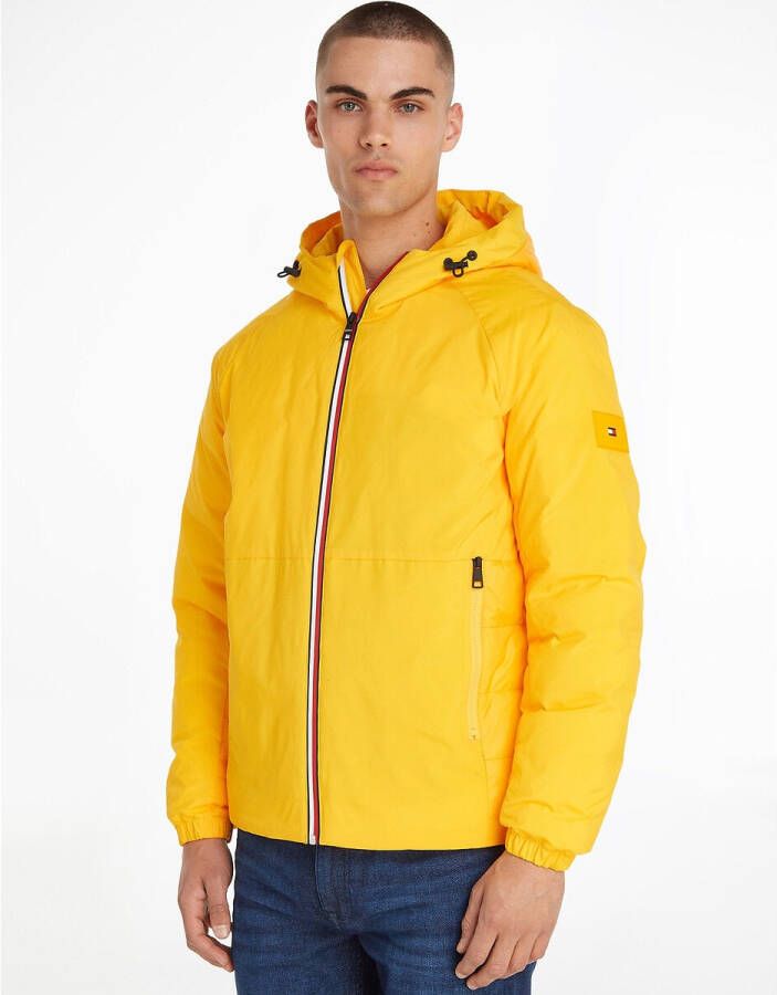 Tommy Hilfiger Donsjas met kap, contrasterende ritssluiting, 2 materialen