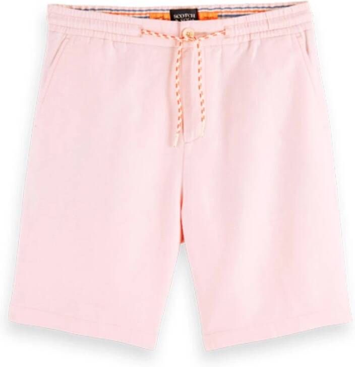 Scotch & Soda Fave straight fit korte broek in linnenblend met steekzakken