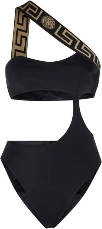 Versace Greca Border One Piece Swimsuit , Zwart, Dames