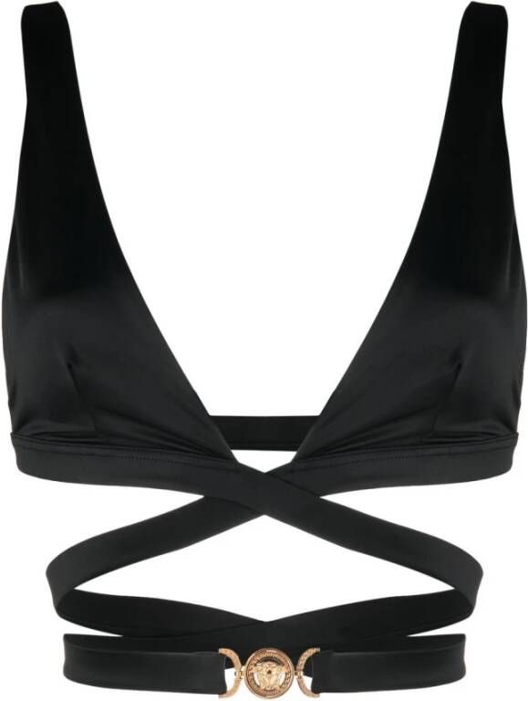 Versace Kruis lichaamstassen , Zwart, Dames