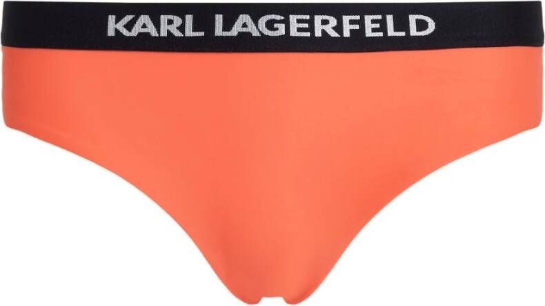 Karl Lagerfeld Swimwear Bottom Bikini Hipster with Logo Elastic , Oranje, Dames