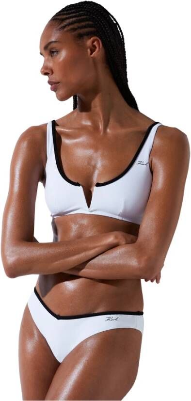 Karl Lagerfeld Swimwear top DNA bindende bandeau , Wit, Dames