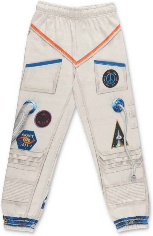 Molo Grijs bedrukte katoenen trainingsbroek , Grijs, Heren