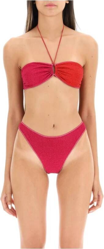 Oseree Oséree lumière two tone bandeau bikini , Rood, Dames