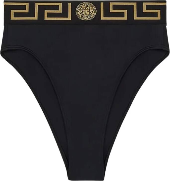 Versace Greca Border High Taille Bikini briefs , Zwart, Dames