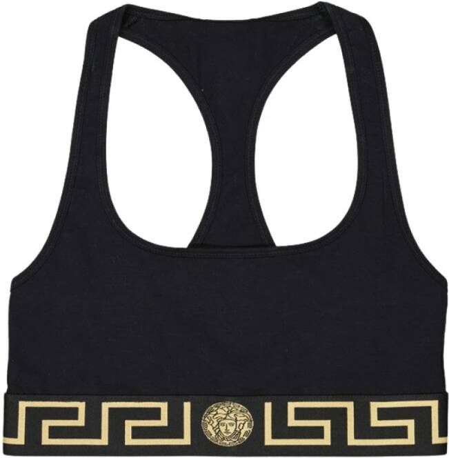 Versace Greca Border Sports Bra , Zwart, Dames