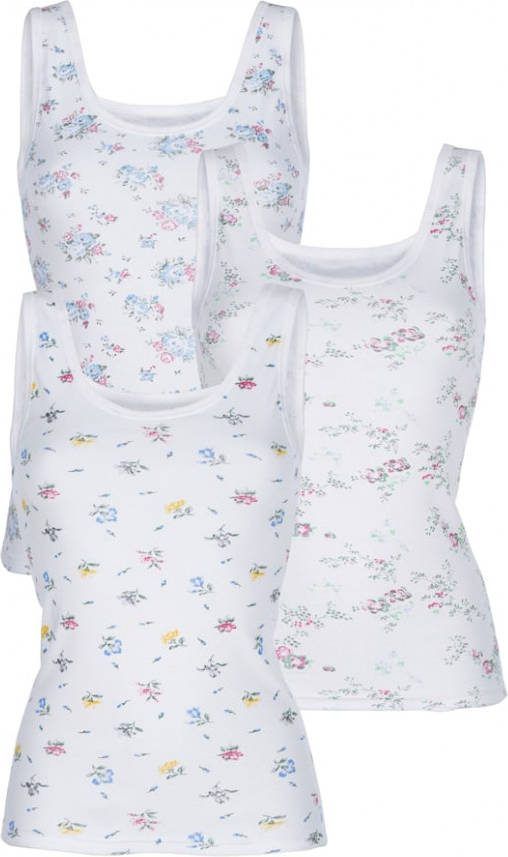 harmony Hemdje met drie verschillende prints Wit/Groen/Roze
