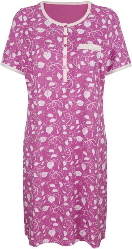 harmony Nachtmodeset met volants Fuchsia/Ecru