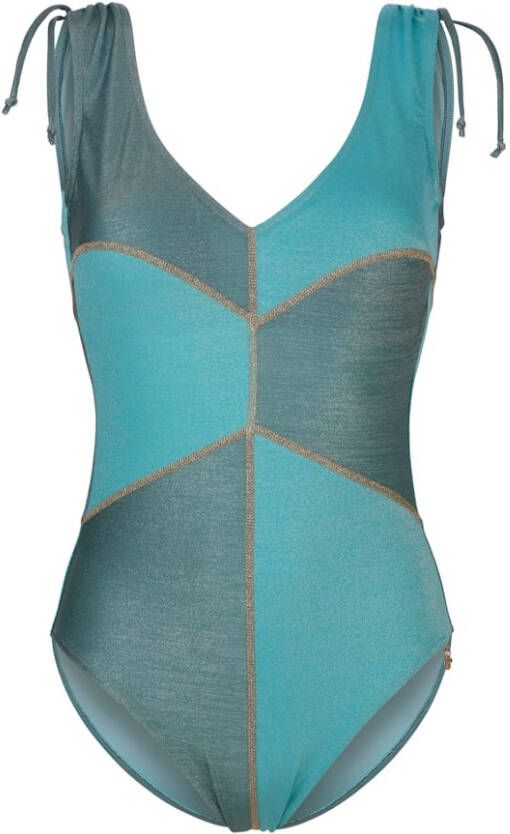 Opera Badpak met subtiele glans Turquoise