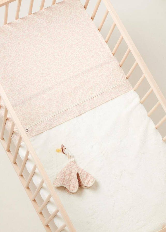 Noppies Baby Comfort Teddy Fancy Dot jersey reversible baby ledikantdeken 100x140 cm Brick Dust