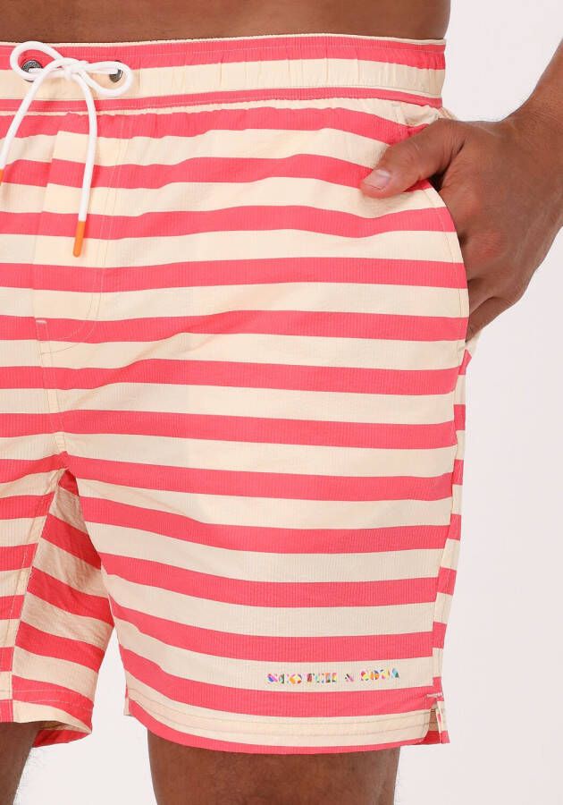 Scotch & Soda Oranje Mid Length Striped Swimshort