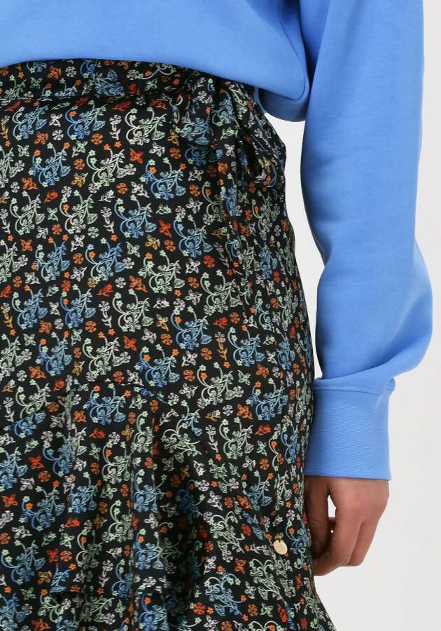 Scotch & Soda gebloemde rok van gerecycled polyester zwart/blauw/groen/oranje