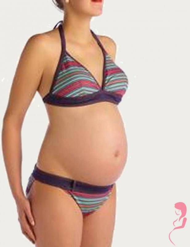 Pez D'or ZwangerschapsBikini Collered Stripe