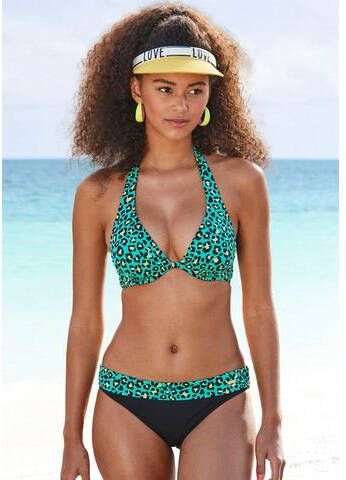 Bruno Banani Beugelbikini met turquoisekleurige animal print