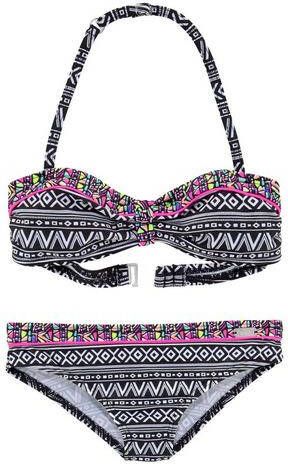 Buffalo Bandeaubikini met etnoprint en contrastdetails