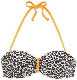 Buffalo Beugelbikinitop in bandeaumodel Kitty met animal print en contrastkleurige details