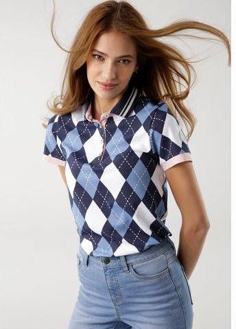 KangaROOS Poloshirt met trendy ruiten print all over nieuwe collectie