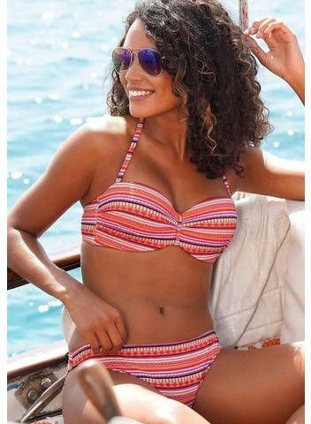Lascana Beugelbikini in bandeaumodel met glinsterende strepen