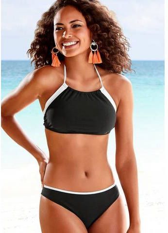 Lascana Bustierbikini, met contrastkleurige omzoming