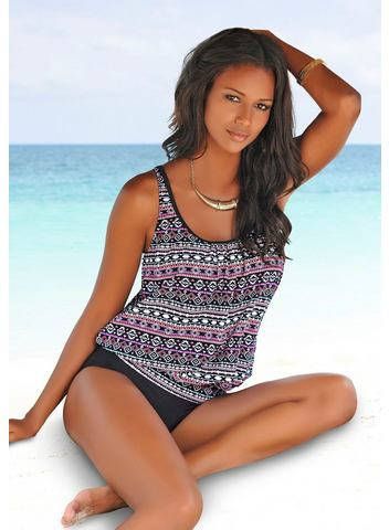 Lascana Oversized tankini in een trendy etno look