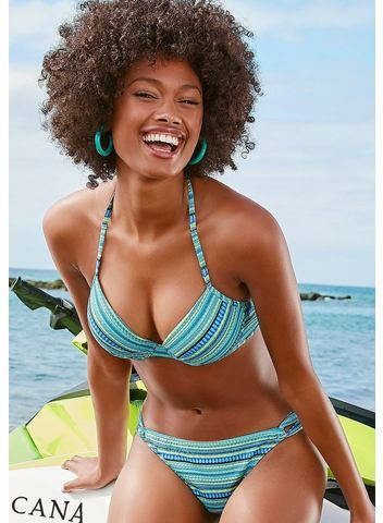 Lascana Push upbikini met glinsterende strepen