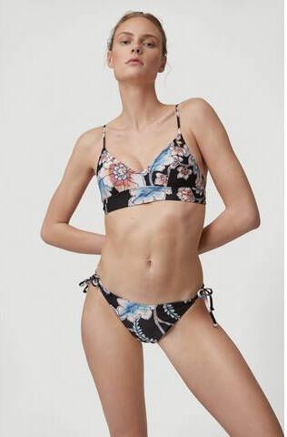 O'Neill Blue gebloemd strik bikinibroekje Bondey zwart/roze/blauw