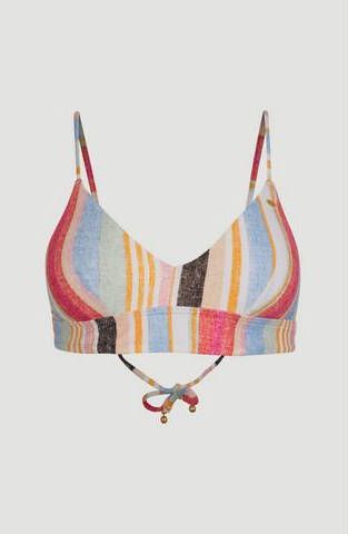 O'Neill Blue gestreepte bikinitop Wave rood/geel/blauw