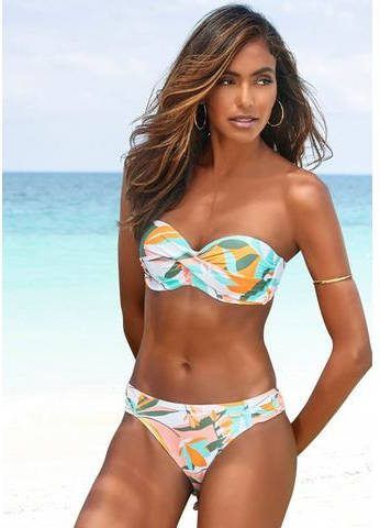 Sunseeker Beugelbikini in bandeaumodel met bladdessin