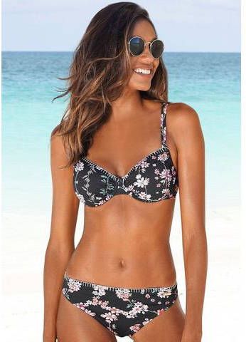 Sunseeker Bikinitop met beugels Ditsy met gehaakt randje