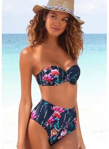 Sunseeker Highwaist bikinibroekje Modern met een bloemmotief