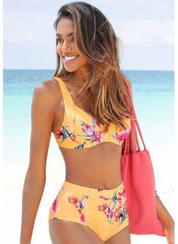 Sunseeker Highwaist bikinibroekje Modern met een bloemmotief