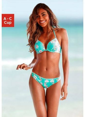 Sunseeker Push upbikinitop Ditsy met gehaakt randje