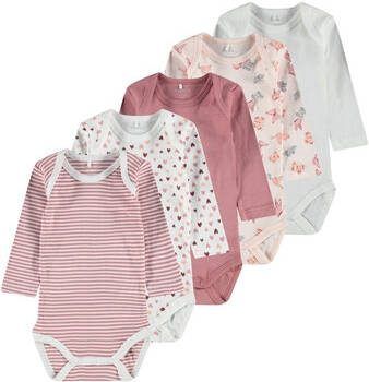 Name It Body met lange mouwen BUTTERFLIES AND HEARTS(5 delig, Set van 5 )