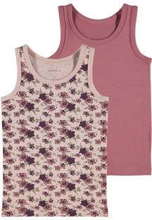 name it ! Meisjes 2 Pack Hemd -- Diverse Kleuren Katoen/elasthan