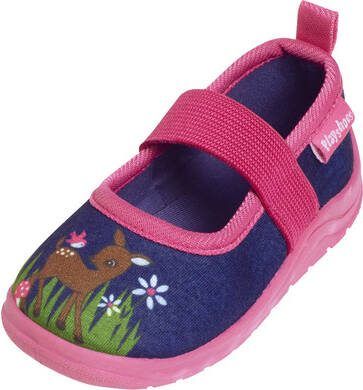 Playshoes marine pantoffelherten/roze