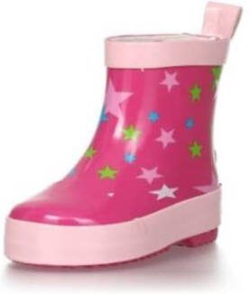 Playshoes Rubberen laars halve schacht sterren roze