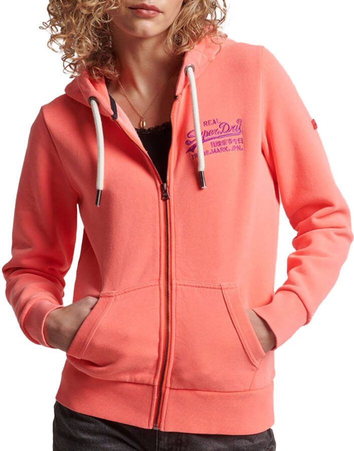 Superdry Sweatvest VINTAGE VL NEON ZIPHOOD