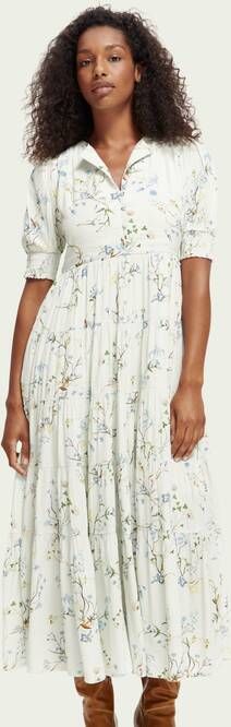 Scotch & Soda Gelaagde maxi jurk met korte mouwen