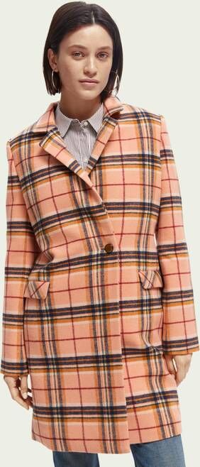 Scotch & Soda Single breasted maatwerkmantel van een wolmix