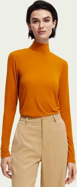 Scotch & Soda T shirt met col en lange mouwen