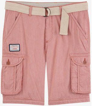 Oxbow Korte Broek Bermuda met strepen met ingewerkte riem P1ORPEK