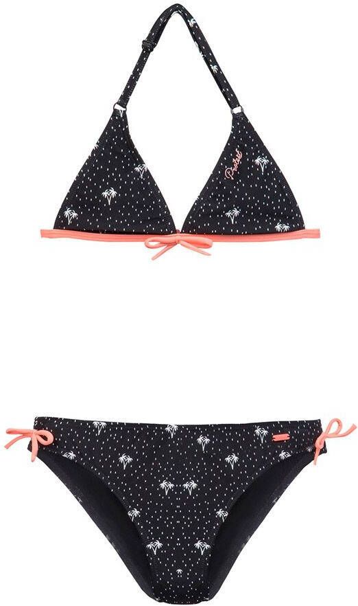Protest triangelbikini met all over print zwart