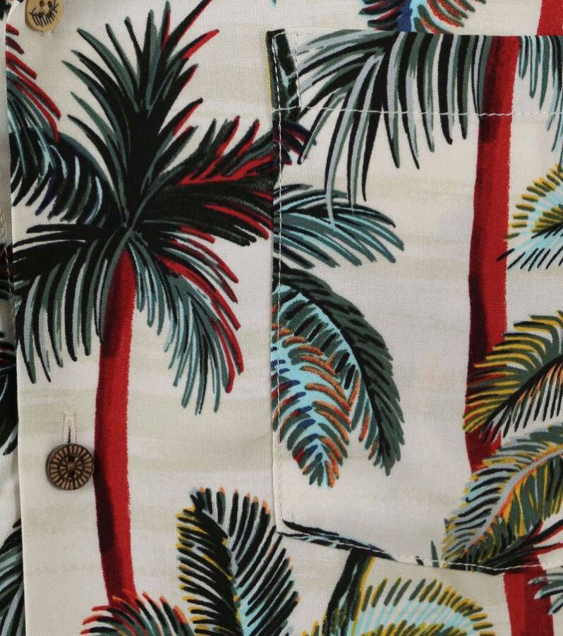 Scotch & Soda Short sleeved printed camp shirt offwhite palmtree