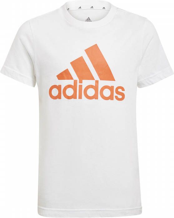 adidas T shirt Essentials Big Logo Wit/Oranje Kinderen