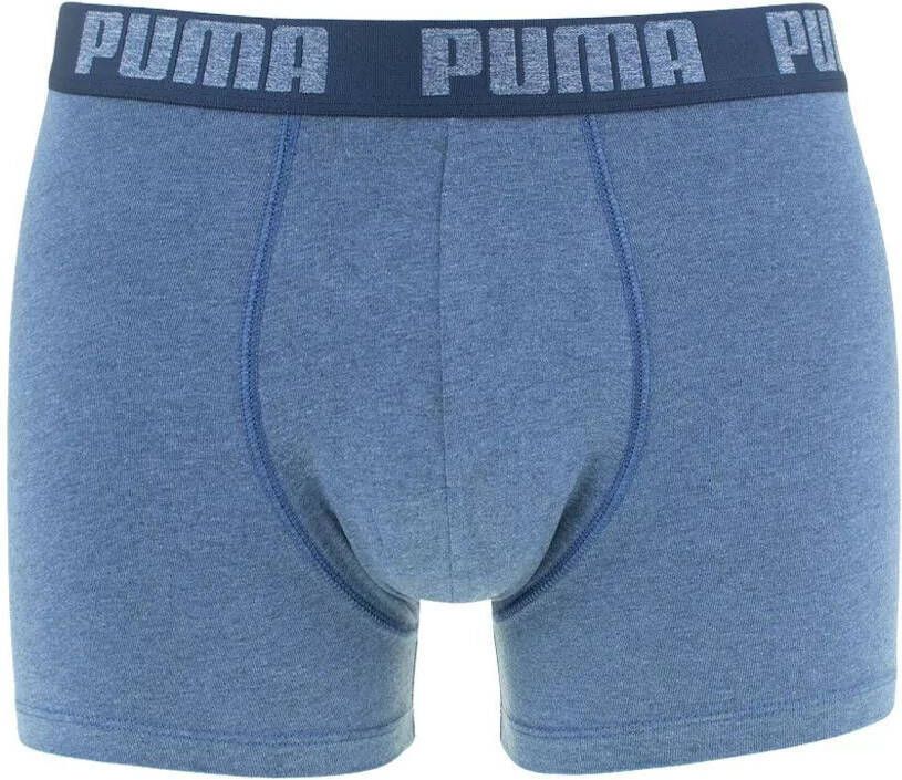 Puma basic boxershort 2 pack blauw/jeansblauw heren