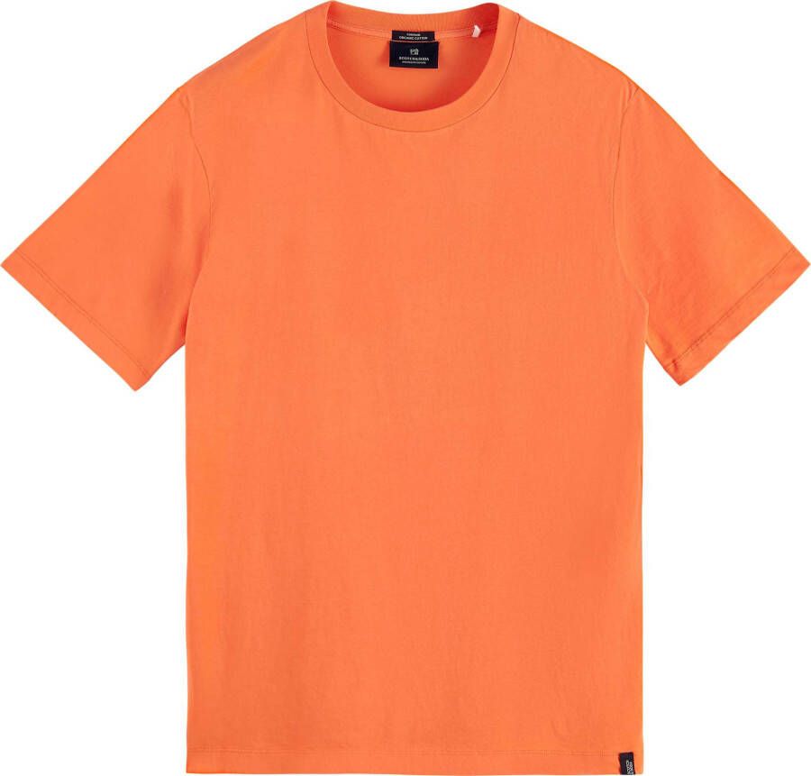 Scotch and Soda T shirts Classic solid organic cotton jersey crewneck t shirt Oranje