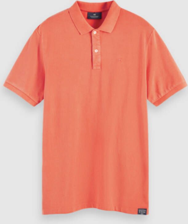 Scotch & Soda Amsterdams Blauw regular fit polo zalm