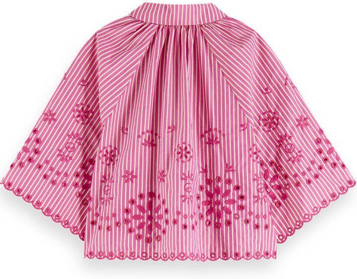 Scotch & Soda Crop top met krijtstrepen en broderie anglaise