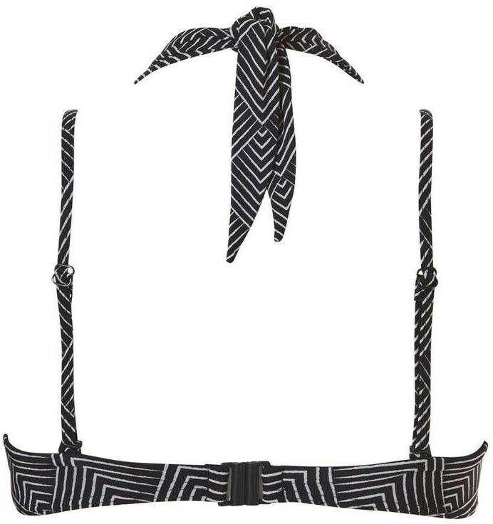 TC WOW strapless beugel bikinitop met all over print zwart/wit